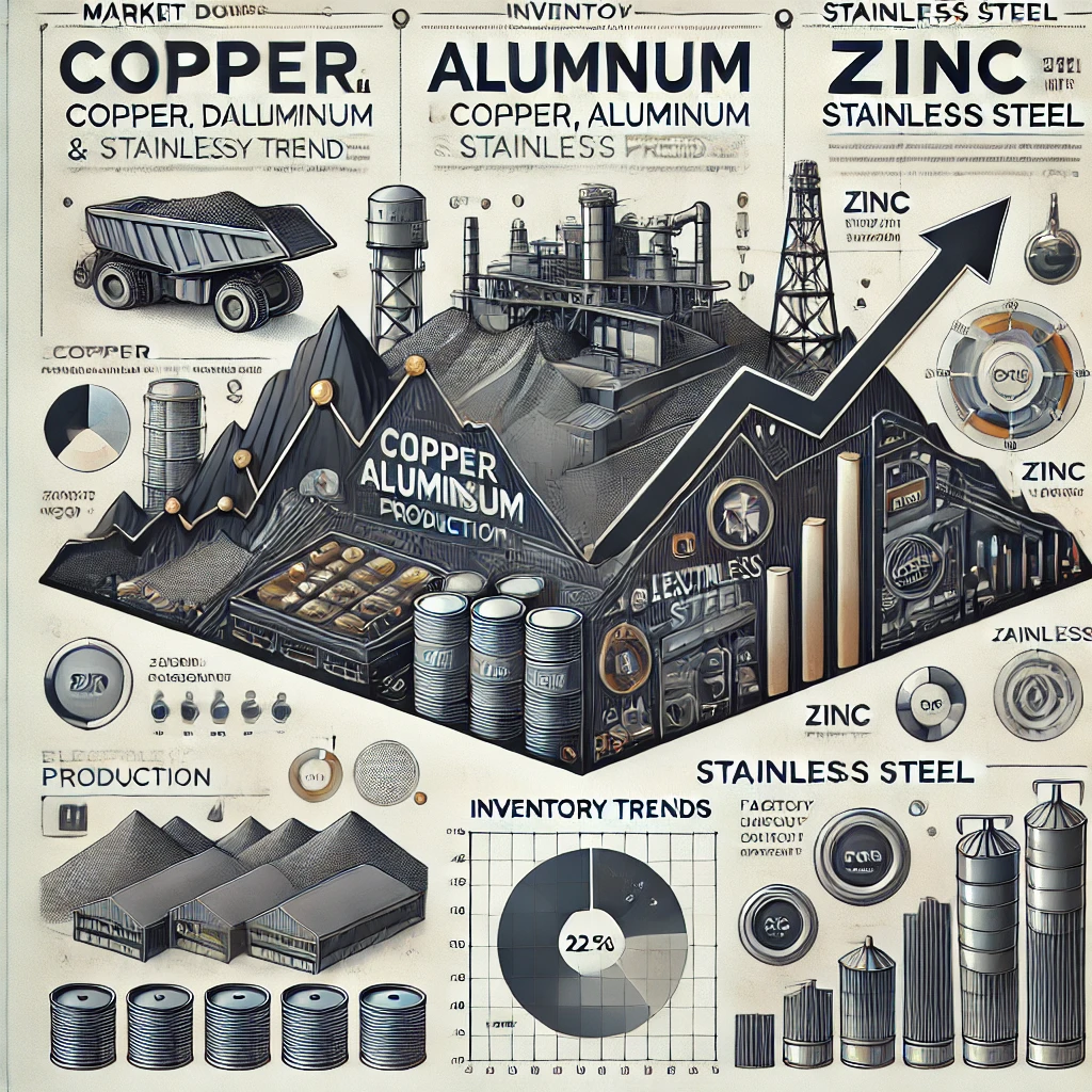 Động lực thị trường và xu hướng tồn kho trong lĩnh vực đồng, nhôm, kẽm và thép không gỉ: Cập nhật tháng 8